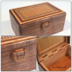 Custom Wooden Box Wooden Latch, Wooden Hinges, Custom Wooden Boxes, Wooden Box Designs, Wood Hinges, Handmade Wooden Boxes, Woodworking Box, Wood Joints, Free Woodworking Plans