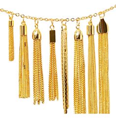 We offer only the best, high quality jewelry making supplies that are made in Korea. Our findings are genuine / real gold, rhodium, rose gold plated, never compromised on quality. Shop with Confidence! 2 SHINY 16K gold chain tassel pendants You see many celebrities with tassel jewelry these days! You can create DIY tassel necklace, tassel earrings, mala necklace, layering necklace, bracelet, anklets, hair accessories, home decor and more with these chain tassel pendants Item details Finish: Bright / shiny gold plated Base-metal: Brass Choose your favorite style Quantity: 2 pieces  CHAIN LENGTH MAY VARY SLIGHTLY Tassels only (chain, ear-wire, jump ring not included) Check out other colors and sizes https://www.etsy.com/shop/GoldSwan/search?search_query=1994 If you like this style, you might Diy Tassel Necklace, Gold Tassel Necklace, Diy Tassel, Necklace Layering, Tassel Jewelry, Create Diy, Mala Necklace, Beaded Pendant, Tassel Earrings