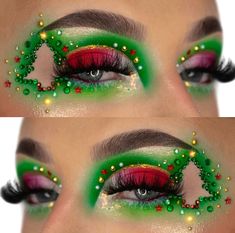 Fun Christmas Makeup, Christmas Makeup Looks, Holiday Eyeshadow, Xmas Makeup, Festive Activities, Christmas Eye Makeup, Christmas Makeup Look, Holiday Makeup Looks