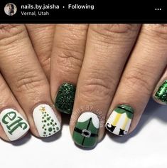 Nail Art Noel, Xmas Nail Art, Nails Art Designs, Christmas Gel Nails, Cute Gel Nails, Christmas Nails Acrylic, Easter Nails