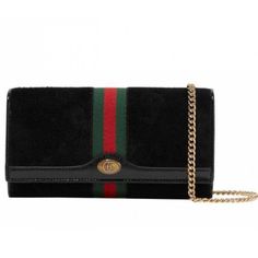 New Gucci Ophidia Suede Patent Web Leather Wallet On Chain Crossbody Bag Base Length: 7.50 In Height: 4.00 In Width: 1.25 In Drop: 23.25 In Gucci Web Stripes And Interlocking Double-G Logos Brand A Luxe Suede Wallet Featuring Ample Pockets And Slots For Cash And Cards. An Optional Chain Strap Provides Hands-Free Styling When You Prefer. Brand: Gucci Condition: Brand New With Cards And Box! 100% Authentic Gucci! Color: Black Snap-Flap Closure Optional Chain Strap Divided Interior With Center Zip Classic Gucci Wallet On Chain, Gucci Leather Wallet On Chain With Gold-tone Hardware, Gucci Leather Wallet On Chain, Classic Gucci Leather Wallet On Chain, Gucci Leather Wallet On Chain For Everyday Use, Classic Gucci Wallet On Chain In Rectangular Shape, Classic Rectangular Gucci Wallet On Chain, Gucci Classic Rectangular Wallet On Chain, Chic Gucci Leather Clutch