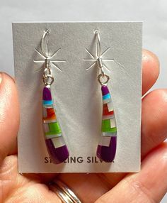 ✯ Sterling Silver Drop Stick Earrings ✯ Cute & Quirky ✯ Ear Wire Setting ✯ Multi Stone Inlay ✯ Handmade ✯ All components made from 925 sterling silver ✯ Free shipping ✯ Item shipped in gift box ✯ Item is made to order and stone may slightly vary in color ✯ makes for a great gift or to compliment your wardrobe ✯ Visit SilverHelixDesigns.Etsy.com to see my other styles, studs, and rings I offer ❤ Thank you for visiting ❤ Multicolor Dangle Teardrop Earrings As Gift, Multicolor Dangle Teardrop Earrings For Gift, Multicolor Linear Drop Earrings For Gift, Multicolor Linear Earrings For Gift, Multicolor Linear Earrings Gift, Purple Long Drop Earrings As Gift, Multicolor Long Drop Earrings For Gift, Earring Long, Bridesmaids Jewelry