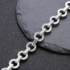 Men's Sterling Silver Rings Link Chain BraceletMetal Type: 925 Sterling SilverGender: For MenStyle: TrendyChain Width: 9.8 mmLength: 20 cm / 21 cm / 22 cm / 23 cmWeight: 26.6 g (20 cm) G 20, Bracelet Metal, Link Chain Bracelet, Sterling Silver Mens, Metal Bracelets, Link Chain, Chain Bracelet, Types Of Metal, 20 Cm