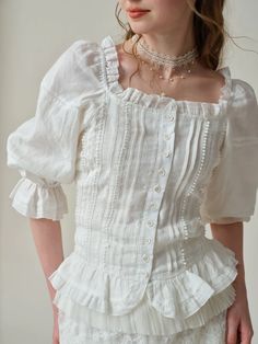 Martha 21 | Handmade lace linen blouse – Linennaive Elegant Ruffled Peasant Top For Daywear, Vintage Square Neck Tops With Ruffles, Vintage Ruffled Square Neck Tops, Elegant Summer Peasant Top With Gathered Sleeves, Vintage Tops With Ruffles And Square Neck, Feminine Blouse With Lace Trim And Square Neck, Spring Square Neck Top With Broderie Anglaise, Feminine Square Neck Blouse With Lace Trim, White Blouse With Lace Trim And Square Neck