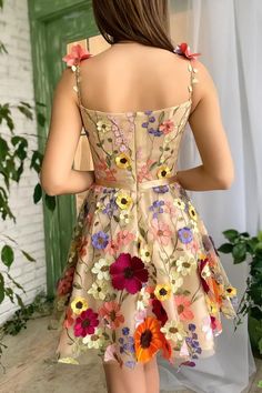 A Line Shorts, Short Homecoming Dress, Flower Embroidery, British Indian, Embroidery Flowers, Bosnia And Herzegovina, Caribbean Netherlands, Mid Length, Timeless Beauty