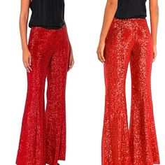 FULLY SEQUINED FABRIC : Shine brighter than ever before and turn heads with bold, sparkly designs with a pair of Studio 54 Fashion Women's Sequined Flare Pants Leggings and shine a light on how good you look! SPANDEX LINING STRETCH : Our Women's Sequin Flare Pants are lined with a comfy, spandex fabric to make the holiday parties comfortable. Outer layer mesh is covered with tiny sequins in orderly vertical stripes. Inside soft stretch lining prevents sequins from rubbing/scratching your legs an Fall Evening Glitter Pants, Stretch Sequined Bottoms For Party, High Waist Sequin Party Bottoms, High Waist Sequined Bottoms For Party, Stretch Bottoms With Sequins For Party, Stretch Sequin Party Bottoms, Glitter Wide Leg Disco Bottoms, Disco Glitter Pants For Night Out, Glitter Disco Pants For Night Out