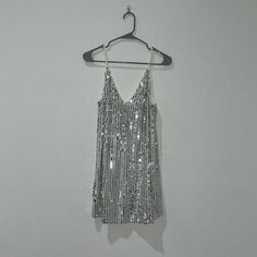 Size Small Buddy Love Sequin Mini Dress Perfect For New Year’s Eve Or A Night Out! Sparkly Reception Dress Brides, Silver Spring Dress With Spaghetti Straps, Silver Spaghetti Strap Dress For Spring, Silver Spaghetti Strap Spring Dress, Silver Spaghetti Straps Dress For Spring, Sparkly Reception Dress, Bride Reception Dresses, Silver Mini Dress, Kylie Dress