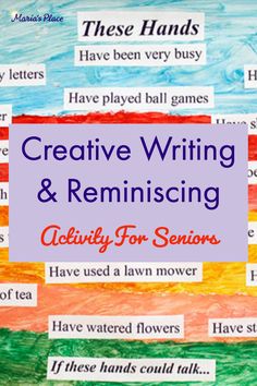 creative writing and reminising activity for seniors to learn how to use the same language