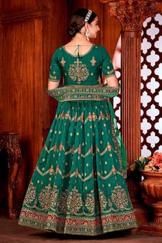 color-green, fabric-silk, work-embroidered, brand-name-krupali-savani,occasion-festivewear, occasion-wedding-guest, womenswear,ideal-for-women, lehengas, Product Features: Color: Green Lehenga Fabric: Taffeta Silk Choli Fabric: Taffeta Silk Work: Embroidered Work Sleeves: Elbow Sleeves Neck Type: Round Neck Wash Care: Dry Clean Occasion: Festivewear, Wedding Guest Product Type: Lehenga Choli with Dupatta Disclaimer: There will be slight difference in digital to actual image Lehenga Fabric, Work Lehenga, Green Lehenga, Silk Lehenga, Net Dupatta, Green Art, Elbow Sleeve, Embroidered Silk, Lehenga Choli