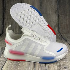 New Without Box Adidas Nmd V3 J Cloud White/Red/Blue. Youth Size 6.5 Style Gz4312 Original Box Not Included. Shoes Are In New And Unworn Condition. 100% Authentic. Adidas Dynamic White Sneakers, Adidas White Dynamic Sneakers, Adidas White Basketball Shoes With Cushioned Footbed, Adidas Red Running Shoes For Light Sports, Red Adidas Running Shoes For Light Sports, Dynamic White Adidas Running Shoes, Adidas Dynamic White Running Shoes, Adidas White Dynamic Running Shoes, Adidas Nmd V3