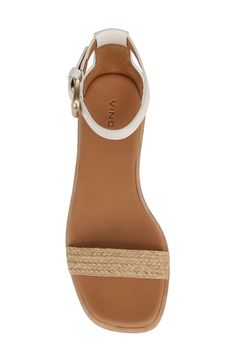 A braided raffia toe strap contrasts with the smooth leather ankle strap of a breezy sandal grounded by a lightly cushioned footbed. Adjustable ankle strap with buckle closure Cushioned footbed Leather and synthetic upper/leather lining and sole Imported Woven Leather Sandals, Raffia Sandals, Latest Sandal, Woven Sandals, Strap Sandals Women, Buckle Sandals, Open Toe Sandals, Sandal Women, Ankle Strap Sandals