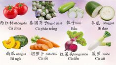 an image of different vegetables in english and chinese