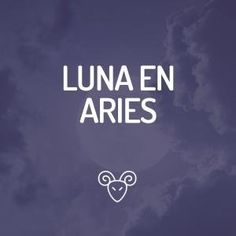 the words lunaa en aries are in white against a blue sky with clouds