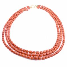 Elegant Red Coral Gemstone Beads, Elegant Coral Beads, Elegant Orange Red Coral Beads, Elegant Multi-strand Red Coral Jewelry, Elegant Single Strand Coral Beads, Elegant Double Strand Coral Necklace, Elegant Coral Polished Beads, Elegant Coral Necklaces With Large Beads, Elegant Red Coral Beaded Necklace With Faceted Beads