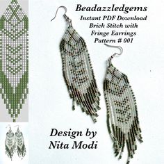 beaded earrings with fringes and beads on the cover of an article about beading