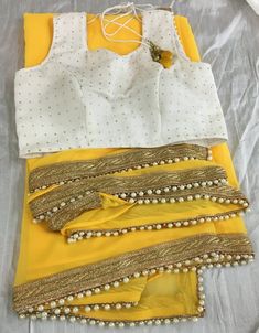 Yellow Saree Blouse Indian ethnic designer exclusive georgette made to order new sari blouse pettico Fitted Bollywood Style Pre-draped Chiffon Saree, Bollywood Style Fitted Pre-draped Chiffon Saree, Fitted Yellow Pre-draped Saree For Festivals, Festival Georgette Pre-draped Saree With Border, Fitted Chiffon Blouse With Zari Work, Designer Fitted Chiffon Blouse Piece, Fitted Chiffon Blouse With Traditional Drape, Fitted Chiffon Blouse With Sheer Dupatta, Georgette Choli For Puja