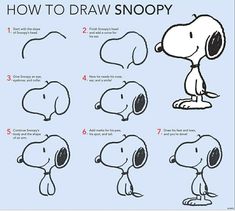 how to draw snoopy from the peanuts movie with instructions on how to draw it