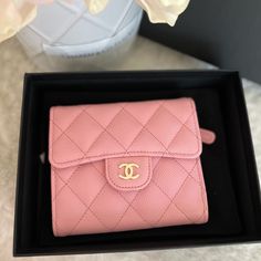 Super Pretty & So Rare! 2021 21c Chanel Classic Pink Caviar Gold Hardware Tri-Fold Short Wallet, 31xxx Series. Hard To Come By This Gorgeous Pink Color! Sold Out Nationwide! Brand New Condition, Store Fresh With Tag Comes With Full Set: Box, Dust Bag, Auth Card 31xxx, And Receipt Please Ask All Question Before Making Purchase. All Sales Are Final! Price Is Firm Due To 20% Fee Here! No Trade! Poshmark Will Authenticate. Chanel Classic Small, Chanel Wallets, Chanel Wallet, Pink Chanel, Pink Girly Things, Short Wallet, Small Wallet, Tri Fold, Chanel Bag