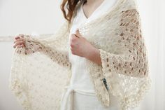 Lovely shawl, handknitted from sustainable baby-alpaka-wool, nice for weddings, brides, bridesmaids, but also just so - to warm you. Elegant Hand Knitted Cream Shawl, Hand Knitted Alpaca Shawl, Elegant Hand Knitted Alpaca Shawl, Elegant Alpaca Shawl Scarf, Crochet Lace Shawl For Wedding, Elegant Crochet Shawl For Wedding, Fitted Bohemian Shawl For Wedding, Elegant Crochet Shawl For Winter, Bohemian Wedding Shawl For Winter