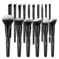 Unleash your inner artist with our 16pcs black makeup brushes set, a perfect blend of functionality and sophistication. The kit includes 6 face brushes for flawless skin makeup and 10 detail brushes for eye, brow, and lip design. Makeup Products For Black Women, Black Makeup Brushes, Flawless Skin Makeup, Birthday Gathering, Dense Hair, Contour Eyeshadow, Contour With Eyeshadow, Face Brushes, Eyeshadow Brush Set