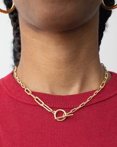 "Transform simplicity into statement with our Multi-sized Paperclip Chain featuring a convenient toggle closure. Whether you're rocking your beloved sweatsuit or prepping for a night out, this bold chain elevates any ensemble, adding a touch of effortless chic to your style. Product Details: * Material: 14k Gold Filled * Dimensions: 16\"   * Hypoallergenic | Nickel Free * Tarnish resistant * Made with high quality materials Special Offers:  * Free Shipping on orders over $35 Additional Info:  * Everyday Chain Link Toggle Necklace, Everyday Toggle Clasp Chain Link Necklace, Minimalist Toggle Necklace With Chunky Chain For Everyday, Minimalist Everyday Toggle Necklace With Chunky Chain, Everyday Toggle Necklace With Chain, Everyday Minimalist Toggle Necklace With Chunky Chain, Modern Chain Link Necklace With Toggle Clasp, Modern Link Chain Necklace With Toggle Clasp, Everyday Oval Link Toggle Chain Necklace