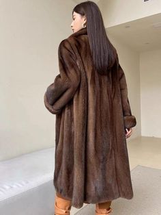 Women's Winter Loose Faux Fur Coat Full Length Lapel Furry Retro New Overcoats | eBay Sweater Bodycon Dress, Brown Fur Coat, Long Fur Coat, Womens Faux Fur Coat, Long Faux Fur Coat, Fluffy Coat, Mink Coat, Mink Fur Coat, Long Coat Women