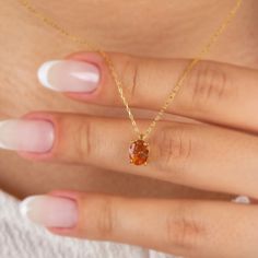 "Citrine stone; It is a stone believed to bring prosperity and abundance. For this reason, it is also called the 'Money Stone'. With its minimalist design, our oval citrine necklace is a jewel that you can use daily and on special occasions. It is a nice gift for yourself and your loved ones. The birthstone for those born in November is citrine. 🔸🔸 Our elegant, style and stylish products suitable for special occasions and daily use are produced with love and care for you and your loved ones. ? Citrine Necklace Simple, November Birth Stone Jewelry, Orange Stone Necklace, 14k Gold Jewelry With Stones As Gift, 14k Gold Jewelry With Stones For Gift, Yellow Gold Gemstones For Gift, Fine Jewelry Style, Orange Jewelry With 17 Jewels As A Gift, Oval Citrine Birthstone Jewelry, Citrine Gemstone Oval Pendant Jewelry