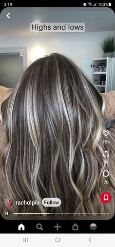 Chocolate With Ash Blonde Highlights, Ash Brown With Ice Blonde Highlights, Highlights Just On Top Of Hair, Highlights That Cover Gray Hair, Dark Hair With Highlights To Cover Gray, Dark Hair Color Ideas To Hide Gray, Highlights To Cover Grays On Dark Hair, Hair Color Ideas For Grey Hair Over 50