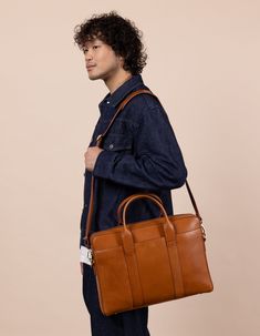 Harvey in cognac classic leather Formal Cognac Satchel, Classic Rectangular Satchel For Everyday, Brown Business Bag With Laptop Sleeve, Modern Shoulder Bag For Work With Laptop Sleeve, Modern Shoulder Bag With Laptop Sleeve For Work, Elegant Laptop Bag With Sleeve For Everyday, Cognac Smooth Grain Bag For Office, Classic Tote Briefcase For Daily Use, Classic Workwear Satchel Tote