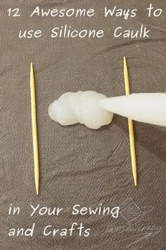 two toothpicks are being used to make fake teeth