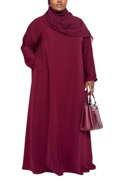 Your casual collection is ready for a pop with our pretty Madison Abaya in Maroon. This gorgeous color is perfect for all seasons and enhances any skin tone. Made with rich, luxurious silk Nida, Madison glides beautifully and softly across your skin. The A-line cut is wide giving the effect of a dreamy, elegant flow and perfect for your curvy figure. Get your Madison Abaya sister and flow beautifully. Made with silky Nida fabric A-line cut for a modest fit Matching hijab included Straight cut sl Maroon Hijab, Modest Fits, Rich Fabric, Straight Cut, Skin Tone, All Seasons, Your Skin, Classic Black, Cold Shoulder Dress