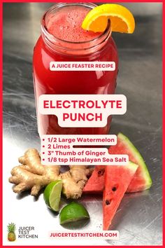 Electrolyte Punch watermelon juice recipe. Homemade Electrolyte Drink, Juicy Juice, Hydrating Drinks