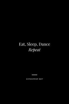 a black book cover with the words eat sleep dance repeat