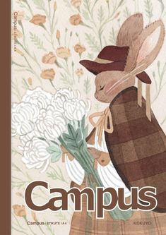 the cover of campus magazine features a rabbit holding flowers in its hand and wearing a hat