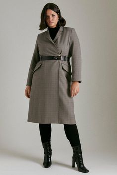 Curve Country Check Investment Notch Coat Plus Size Country, Ascot Outfits, Luxury Plus Size, Boyfriend Coat, Plus Size Autumn, Faux Leather Pencil Skirt, Plus Size Work, Plus Size Coats, Clothing Plus Size