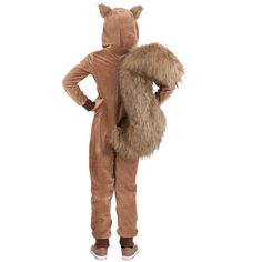 a person in a costume with a furry animal on his back