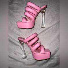 Retails For $80 Out Of Stock On Dollskill Website Size: 7 In A Half Slight Markings/Flaws On Shoes (*As Shown In Photos) They’re Very Minor. Nwot Slip Into Fabulousness With These Heels That Have A Square Toe Design, Vegan Leather Puffy Uppers, Man Made Soles, Clear Stiletto Heels, And A Slip On Fit. Pink Glamorous Synthetic Heels, Glamorous Pink Synthetic Heels, Pink Synthetic Heels For Night Out, Pink Party Heels With Reinforced Heel, Party Pink Heels With Reinforced Heel, Trendy Pink Heels With Padded Heel, Pink Synthetic Heels With Sculpted Heel, Trendy Pink Heels With Wrapped Heel, Trendy Pink Heels For Night Out