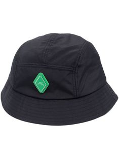 black logo patch to the front tonal stitching curved narrow brim Wall Logo, A Cold Wall, Bucket Hat Black, Logo Items, Black Logo, Online Shopping Clothes, Patch Logo, Bucket Hat, Accessories Hats