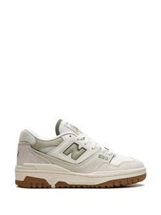 Shop New Balance 550 "White/Grey" sneakers New Balance 550 White Grey, Nb Sneakers, New Balance 550 White, Balance 550, Preppy Shoes, Pretty Shoes Sneakers, Cute Sneakers, Shoe Inspo, Grey Sneakers