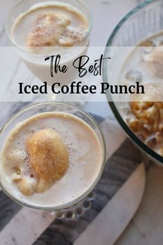 the best iced coffee punch recipe for breakfast or brunch, served in glasses