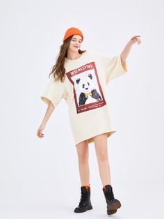 Details: Crewneck Dropped shoulder Panda print on front Stitched Bowtie with rhinestones Features kangaroo pocket on back Materials & Care: 100% Cotton Hand wash | Dry clean Do not bleach Size & Fit: Model is 5'7", Bust 32, Waist 24, Hips 35, wearing a size S Item #: LK3DR058B Oversized T Shirt Dress, Mohair Knit, Panda Print, Hoodie Material, Cashmere Cardigan, Oversized T Shirt, Oversized Tshirt, Dresses Xs, Kangaroo Pocket