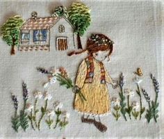 Embroidery Wall Art, Embroidery Stitches Tutorial, Pola Sulam, Baby Embroidery