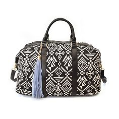 Imoshion Printed Weekender Travel Duffle Bag Faux Leather - Cotton, Polyester; Trim: Polyvinyl Chloride Extra Large Sized Bag; 20.5" W X 11" H X 8.5" D Strap Type: 7" L Handle; 23" L Strap Closure: Zip Exterior Details: Gold-Tone Hardware, 1 Zipper Pocket Interior Details: 2 Open Pockets Spot Clean Imported Sold At Macy’s For $99 Blue Tassel, Travel Duffle, Duffle Bag Travel, Womens Tights, Wallet Accessories, Stylish Bag, Weekender Bag, Travel Style, Handbag Accessories