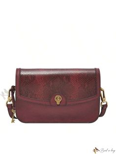 Bird in Bag - Fossil's Lightweight Leather Crossbody Bag for Women Red Saddle Bag With Gold-tone Hardware, Elegant Red Saddle Bag With Gold-tone Hardware, Red Crossbody Bag With Magnetic Closure, Red Top Handle Bag With Magnetic Closure, Burgundy Crossbody Shoulder Bag With Gold-tone Hardware, Burgundy Bag With Magnetic Closure For Everyday Use, Red Details, Adjustable Bag, Bird In Bag