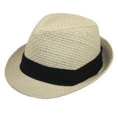 The Jeanne Simmons unisex toyo fedora is a classic. The timeless fedora style, done in a way that is suitable for both men and women, makes this hat an excellent purchase! With three sizes to choose from, you will be able to find the perfect fit, and know that you look great too! Classic Cream Fedora For The Beach, Classic Cream Fedora For Beach, Classic Cream Hat Bands For Summer, Classic Beige Fedora For Summer, Casual Cream Fedora Panama Hat, Casual Cream Fedora With Short Brim, Casual Cream Fedora With Flat Brim, Classic Cream Summer Hat, Fedora Style