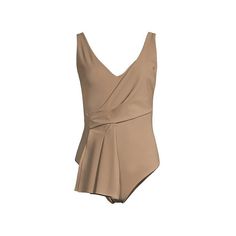 Chiara Boni La Petite Robe Cochi One-Piece Swimsuit Pristine Condition Size 6 $340 Self-Taught Designer Chiara Boni Creates Elegant And Versatile Pieces With A Focus On Flattering The Female Form. Made Of Stretch Fabric, This One-Piece Swimsuit Features A Draped Ruffled Detail At The Side. V-Neck Sleeveless Pull-On Style 72% Polyamide/28% Elastane Hand Wash Made In Italy Size & Fit About 29.5" From Shoulder To Hem Line Drawn Through Label Chic Fitted One-piece Swimwear, Chic Beige Swimwear For Party, Chic Beige Party Swimwear, Beige Party Swimwear, Chic Fitted Summer One-piece, Chic Fitted One-pieces For Summer, Elegant Beige Swimwear For Poolside, Beige Fitted Swimwear For Party, Elegant Beige One-piece Swimwear