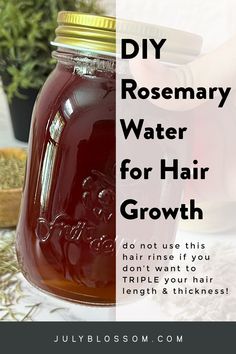 Rosemary Water For Hair Growth, Rosemary Water For Hair, Rosemary For Hair, Rosemary Water, Homemade Hair Treatments, Herbs For Hair, Herbal Remedies Recipes, Healthy Natural Hair Growth