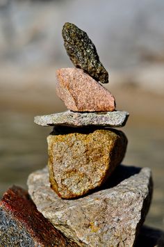 some rocks stacked on top of each other