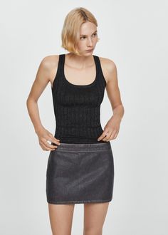 Lurex knitted top - Women | Mango USA