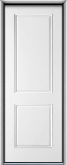 a white door with two panels on the side and one panel at the top, which is